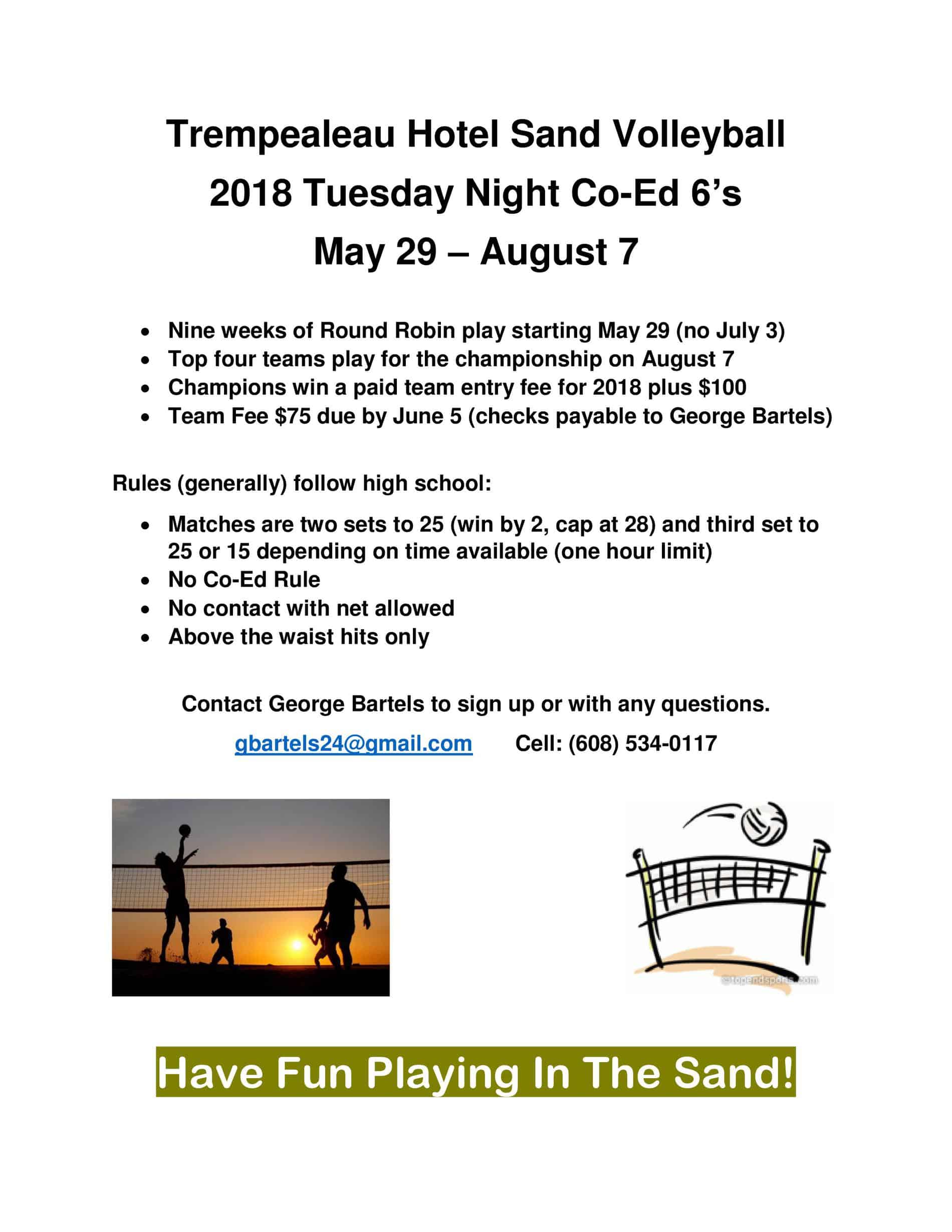 2018 Tremp Hotel Tue Sand VB Flyer - The Trempealeau Hotel